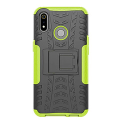 Wewoo Coque Pour OPPO Realme 3 Texture de pneu TPU antichoc + PC Housse de protection avec support vert