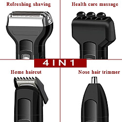 Acheter Universal Rasoir à barbe électrique 4 en 1 rechargeable Ciseaux Nez Accessoires de cheveux Orthèses Rasoir de massage sans fil Homme imperméable Portable |(Le noir)