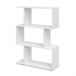 Toilinux Etagère bibliothèque 3 Niveaux en MDF - L.70xH.97 cm - Blanc