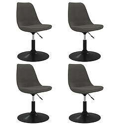 vidaXL Chaises pivotantes à manger lot de 4 Gris foncé Velours