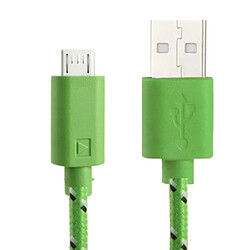 Wewoo Câble vert pour Samsung Galaxy S IV / i9500 / S III / i9300 / Note II / N7100 / Nokia / HTC / Blackberry / Sony, longueur: 3 m de transfert de données / de charge en nylon Micro 5 broches USB