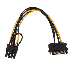 1x 20cm Sata 15pin Mâle Vers Pci-e Express 6 + 2 Broches Câble D'alimentation Vidéo