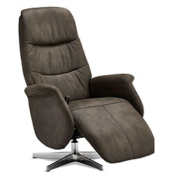 FURNHOUSE Fauteuil relax pivotant en tissu marron