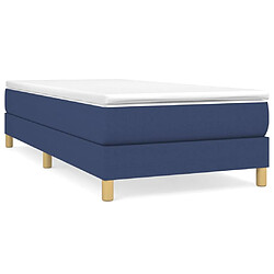 Maison Chic Structures de lit + matelas,Lit à sommier tapissier avec matelas Bleu 90x190 cm Tissu -MN14884