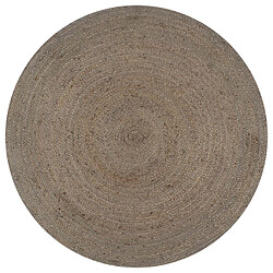 Decoshop26 Tapis fait à la main Jute Rond 120 cm Gris DEC023458