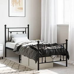 Maison Chic Cadre/structure de lit métal et tête de lit + pied de lit pour adulte - Lit Moderne Chambre noir 80x200 cm -MN12232