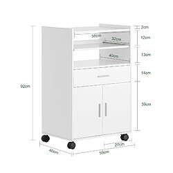 Avis SoBuy FSB09-W Desserte micro-onde à roulettes Meuble de rangement cuisine