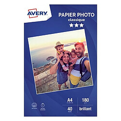 Avis Avery Papier Photo Classique Jet d'encre A4, Blanc, Brillant, 180 g/m² (20 feuilles)