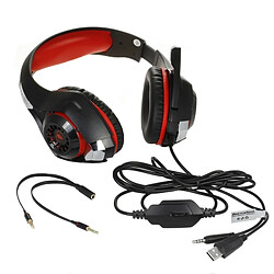 Acheter Wewoo Casque rouge pour PS4, Smartphone, Tablette, PC, Ordinateur Portable Stéréo Bass Gaming Filaire avec Microphone et Lumière LED,