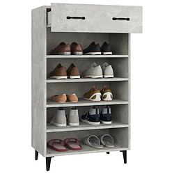 Avis vidaXL Armoire à chaussures Gris béton 60x35x105 cm Bois d'ingénierie