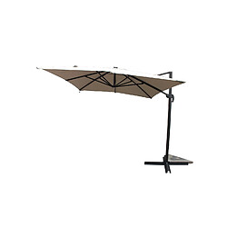 Concept Usine Parasol rectangulaire écru avec LED 395 x 295 cm CALVIA