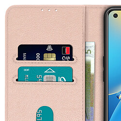 Avizar Étui pour Oppo A74 Clapet Portefeuille Fonction Support Vidéo Rose Gold pas cher