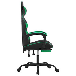 Avis vidaXL Chaise de jeu avec repose-pied Noir et vert Similicuir