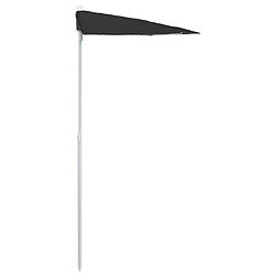 Acheter vidaXL Demi-parasol de jardin avec mât 180x90 cm Noir