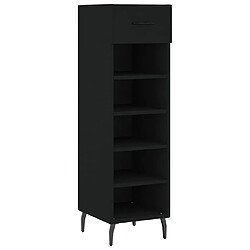 Maison Chic Armoire à Chaussures Noir,Meuble de Rangement à Chaussures 30x35x105 cm bois d'ingénierie -MN89295