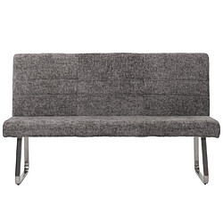 Decoshop26 Lot de 2 chaises de salle à manger + banc 160 cm inox brossé en tissu chenille gris foncé 04_0008278 pas cher