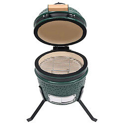 vidaXL Barbecue à fumoir Kamado 2-en-1 Céramique 56 cm Vert