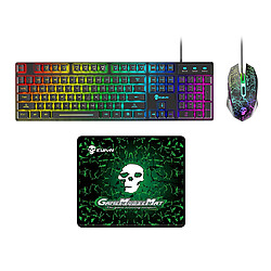 Ensemble De Souris Clavier Rétroéclairé RVB Filaire USB Rainbow Rétroéclairé Noir RVB