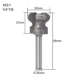 Acheter Mèche de routeur de rainure de doigt de menuiserie couteau de tiroir de couteau de fente de travail du bois 1/4 * 7/8 - argent