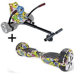 Urbanglide Pack Hoverboard 65s + Kart Pilot Roues 6,5" 550w 4ah Longueur Ajustable Multicolor