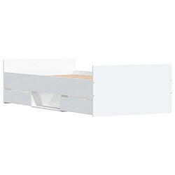 Acheter Maison Chic Lit adulte - Cadre Structure de lit avec tête de lit Contemporain/pied de lit blanc 90x190 cm -MN49780