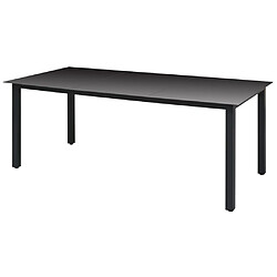 Maison Chic Table de jardin | Table d'extérieur Noir 190 x 90 x 74 cm Aluminium et verre -GKD33337