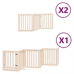 vidaXL Barrière pour chien porte pliable 12 panneaux bois de peuplier