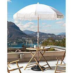 Beliani Parasol de jardin d 150 cm blanc MONDELLO