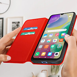 Avis Avizar Housse Xiaomi Redmi 10A Clapet Portefeuille Support Vidéo rouge