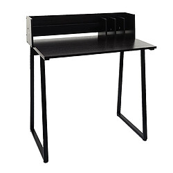 Decoshop26 Bureau table d'ordinateur 82x51 cm Support pour livres et documents inclus structure en métal et MDF noir 04_0006059