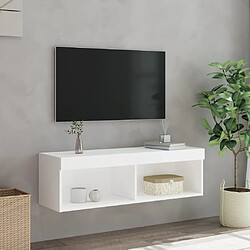 Acheter vidaXL Meuble TV avec lumières LED blanc 100x30x30 cm