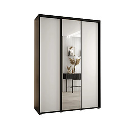 Abiks Meble Armoire à portes coulissantes Davos 3 235.2 x 170 x 45 3 portes coulissante (Noir/Blanc/Noir)