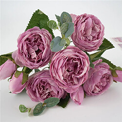 Avis Pivoine De Soie Artificielle Bouquet De Mariée Pour La Décoration De La Maison De Mariage New Purple