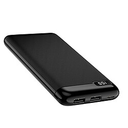 Batterie externe 10000mAh 2 Ports de Sortie USB Ecran LCD numérique Setty Noir