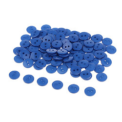 Bouton rond en résine 100 trous de couleur bonbon pour coudre le cahier de coupures 1cm bleu