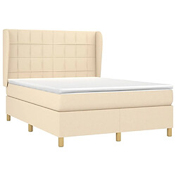 Avis Maison Chic Lit Adulte - Lit simple Lit à sommier tapissier avec matelas moelleux - Meuble de Chambre - Crème 140x190 cm Tissu -MN94174