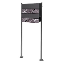 ML DESIGN MODERN LIVING Boîte aux lettres sur pieds boîte postale anthracite aspect marbre avec support