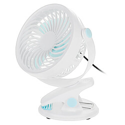 Mini Ventilateur de Refroidissement de Table Ventilateur Clip Portable Ventilateur USB à Faible Bruit Réglable à 2 Vitesses