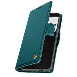 CaseMe Étui pour Xiaomi 14 Portefeuille Anti-RFID Clapet Support Horizontal Bleu Canard