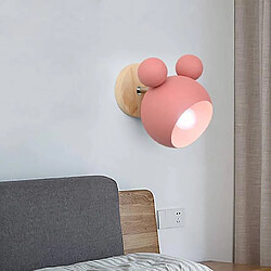 Universal Lampe murale nordique aluminium mickey hills chambre d'enfant s'allume lampe murale d'intérieur moderne luminaire e27 luminaire créatif (rose)