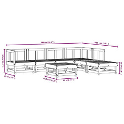 vidaXL Salon de jardin 7 pcs bois massif douglas pas cher