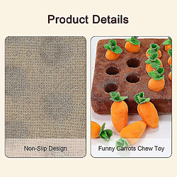 Avis Jouets interactifs pour chiens, carotte Snuffle Mat pour chiens Peluche Puzzle Toys 2 en 1 Nosework Feed Jeux pour Pe