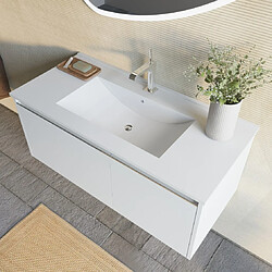 Avis Kiamami Valentina MEUBLE DE SALLE DE BAINS BLANC MAT 100 CM, LAVABO ET MIROIR À POSER| MONACO