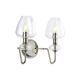 Elstead Lighting Applique murale Armand Verre transparent,acier Plaqué nickel poli avec abat-jour en verre transparent.