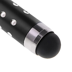 Avizar Stylet Retractable Noir avec Strass pour écran Tactile - Attache Jack 3.5 mm