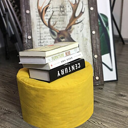 Avis 45 * 25cm rond haricot housse de pouf repose-pieds repose-pieds couvercle jaune