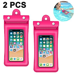 Universal 2pcs Airbag flottant transparent PVC PVC Sac imperméable, sac de téléphone mobile étanche flottant, rouge