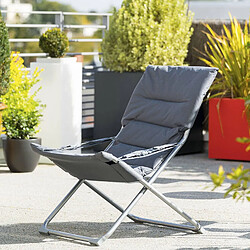 Hesperide Fauteuil relax de jardin pliable Milos - 3 Positions - Gris ardoise