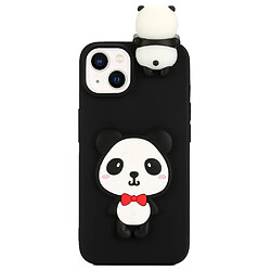 Coque en silicone flexible, motif de dessin animé en 3D, anti-chute pour votre iPhone 14 - Panda à arc rouge