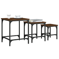 Acheter Maison Chic Lot de 3 Tables basses gigognes pour salon | Table à café chêne marron bois d'ingénierie -GKD52435